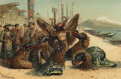 Mask Dance of the Nuxalk People of British Columbia by Rudolf Cronau